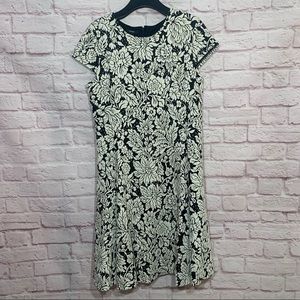 Alfani womens dress black and white floral size 14